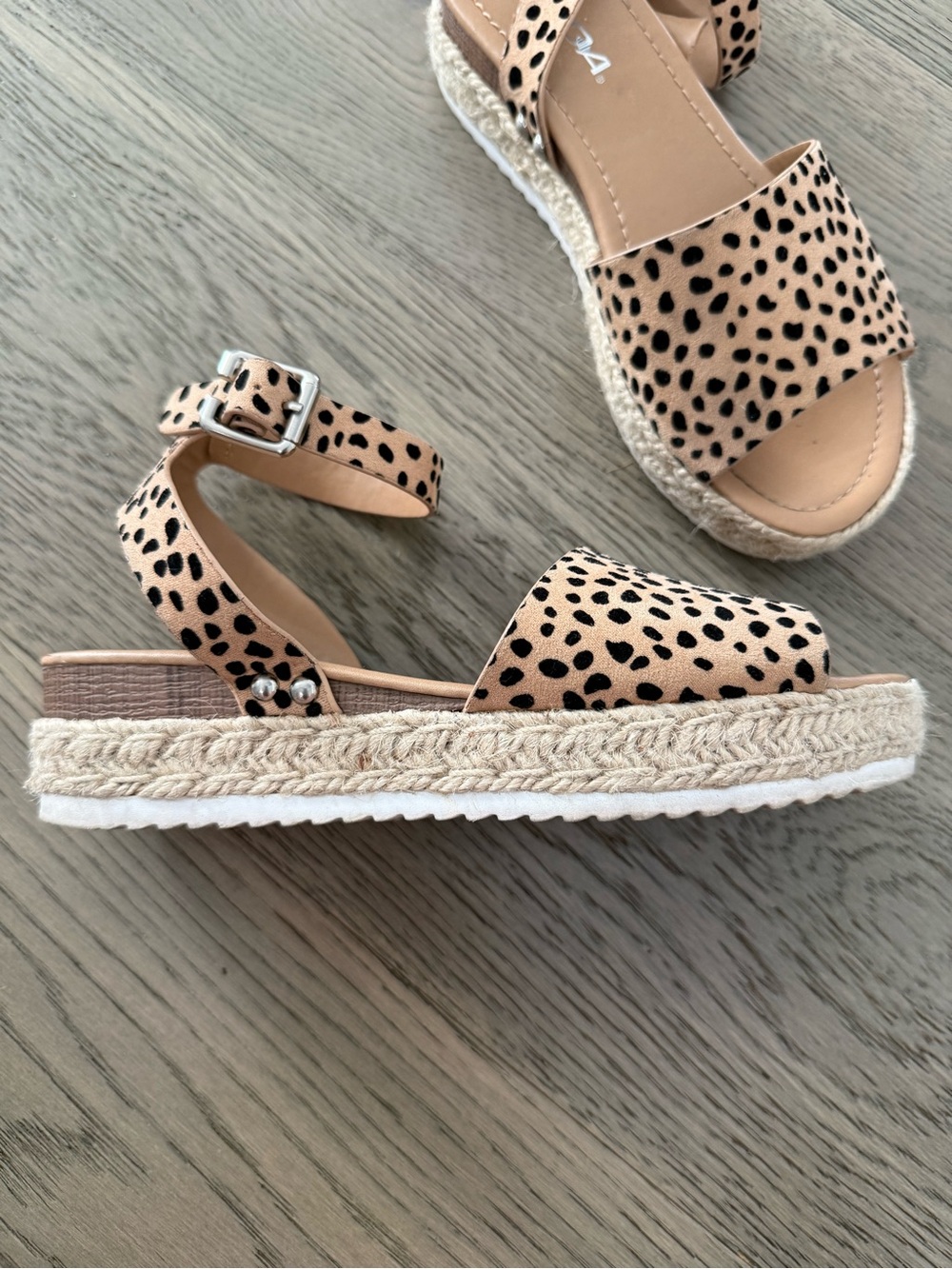 Soda Espadrille Sandal in Tan Cheetah Print